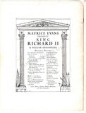Evans, Maurice - Signed Program "King Richard II"