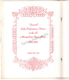 Met Opera - Old Building Farewell Gala Restaurant Menu 1966