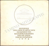 Munich Olympics 1972 Festival - Gala Program Book