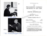 Hess, Myra - Mitropoulos, Dimitri - Double Signed Program London 1955