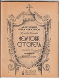 New York City Opera - Signed Program and Cast Pages 1973