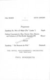 Hindemith, Paul - Signed Program London 1955
