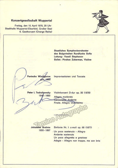 Zukerman, Pinchas - Signed Program Wuppertal 1970