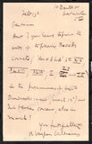 Vaughan Williams, Ralph - Autograph Letter Signed ca.1903