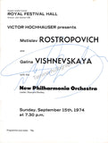 Rostropovich, Mstislav - Vishnevskaya, Galina - Double Signed Program London 1974