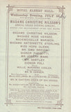 Royal Albert Hall - Set of 2 Concert Programs 1884