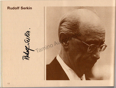 Serkin, Rudolf - Signed Program London 1976
