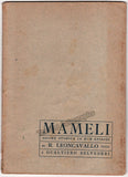 Leoncavallo, Ruggero - Signed Libretto with Autograph Music Quote "Mameli" World Premiere 1916