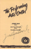 Suk, Josef - Signed Program New York 1985