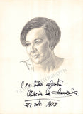 De Larrocha, Alicia - Set of 3 Signed Drawings