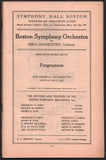 Koussevitzky, Serge - Converse, Frederick - Sessions, Roger - Concert Program 1927 - World Premiere