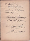 Lifar, Serge - Signed Booklet 1935