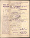 Strakosch Italian Opera Company - Program Academy of Music, New York 1874