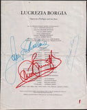 Sutherland, Joan - Kraus, Alfredo - Bonynge, Richard - Signed Cast Page Lucrezia Borgia at Royal Opera, Covent Garden 1980