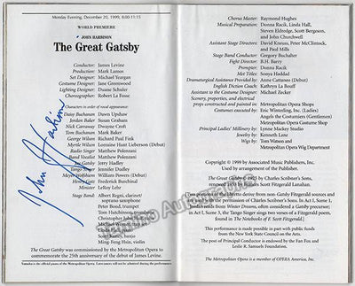Harbison, John - Signed Program World Premiere of "The Great Gatsby" 1999