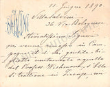 Salvini, Tomasso - Set of 2 Autograph Letters Signed 1890
