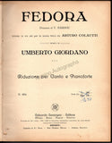 Giordano, Umberto - Signed Score of "Fedora"