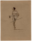 Nijinsky, Vaslav - Signed Contract-Receipt and Drawing 1917