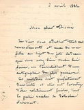 Verrimst, Victor Frederic - Autograph Letter Signed 1882