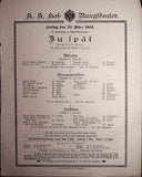 Vienna Theater Playbills - Large Lot 1875-1930