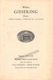 Gieseking, Walter - Concert Program Yale University 1939