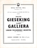 Gieseking, Walter - Galliera, Alceo - Signed Program London 1954