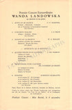 Landowska, Wanda - Signed Program Antwerp 1938