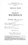 Backhaus, Wilhelm - Signed Program London 1956