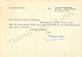 Wagner, Wolfgang - Wagner, Winifred - Wagner, Gertrude - 3 Autograph Items