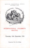 Menuhin, Yehudi - Kentner, Louis - Double Signed Program London 1954