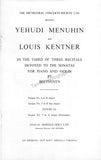 Menuhin, Yehudi - Kentner, Louis - Double Signed Program London 1954