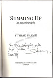 Shamir, Yitzhak - Signed Book "Summing Up"