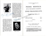 Francescatti, Zino - Monteaux, Pierre - Double Signed Program London 1955