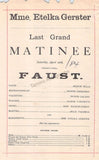 Academy of Music - Adelina Patti and Etelka Gerster Playbills 1884