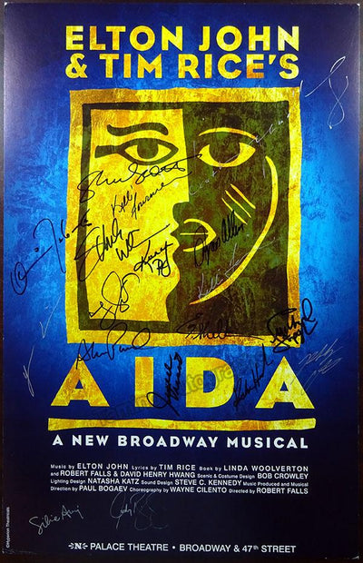 "Aida" Musical by Elton John & Tim Rice - Poster Signed by Cast