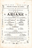 Ariane - Early Program with World Premiere Cast - Paris 1906