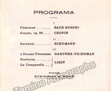 Friedman, Ignaz - Concert Program 1920
