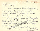 Verdi, Giuseppe - Handwritten and Signed Note 1894