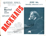 Backhaus, Wilhelm - Lot of 7 Playbills 1910s and 20s