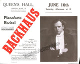 Backhaus, Wilhelm - Lot of 7 Playbills 1910s and 20s