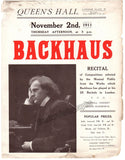 Backhaus, Wilhelm - Program and Playbill Lot 1908-1929