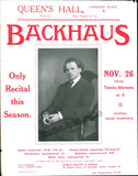 Backhaus, Wilhelm - Program and Playbill Lot 1908-1929