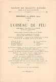 Ballet Russe - Program with Karsavina & Nijinski Monte Carlo 1913