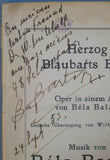 Bartok, Bela - Signed Libretto for his opera Bluebeard´s Castle