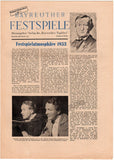 Bayreuth Festival 1953 - Official Newsletters-Gazettes-Menu Lot