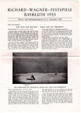 Bayreuth Festival 1953 - Official Newsletters-Gazettes-Menu Lot
