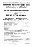 Benda, Hans von - Signed Program Berlin 1968