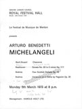 Benedetti Michelangeli, Arturo - Program Lot 1969-1985