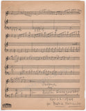 Berezowsky, Nicolai - Autograph Music Manuscript 1944