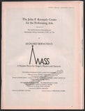 Bernstein, Leonard - Program Bernstein's Mass Washington 1971
